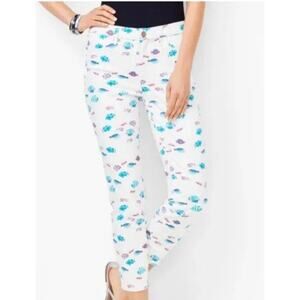 Talbots Flawless High Waist Jegging Crop Fish Print Denim Pants Women's Size 2